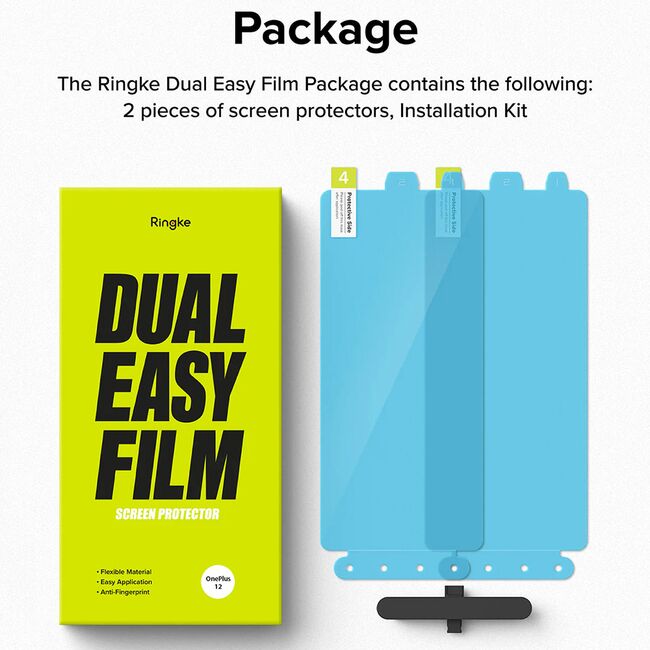[Pachet 2x] Folie OnePlus 12 Ringke Dual Easy Film Full Coverage, transparenta