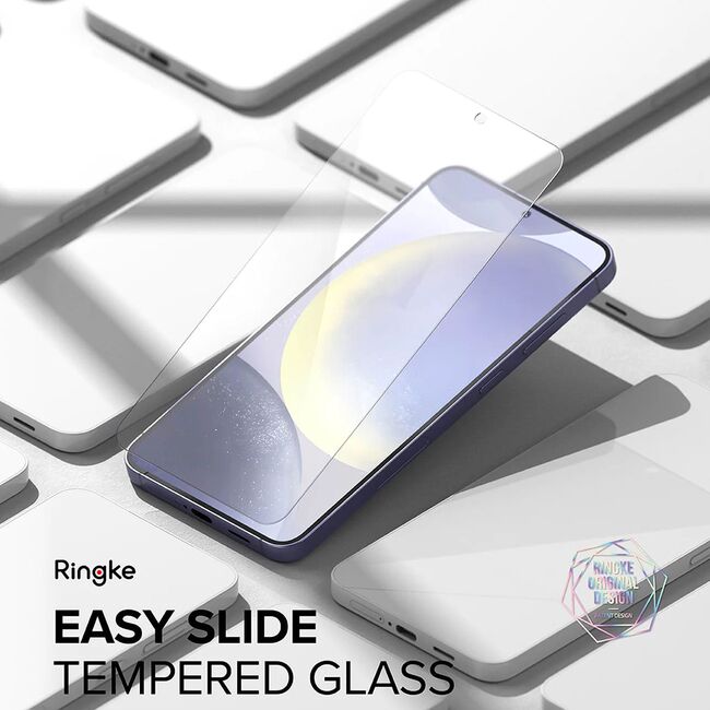 [Pachet 2x] Folie sticla Samsung Galaxy S24 Plus Ringke Easy Slide Tempered Glass cu aplicator, transparenta