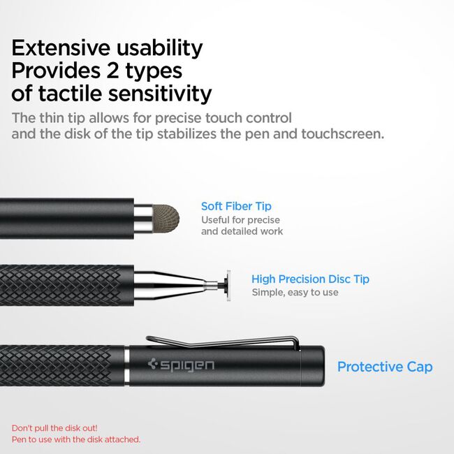 Stylus pen universal, creion touchscreen Spigen, negru