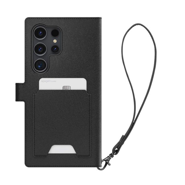 Husa Samsung Galaxy S24 Ultra Spigen Wallet S Plus tip carte, negru