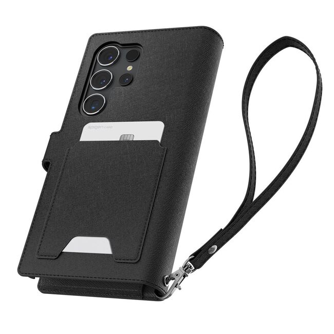 Husa Samsung Galaxy S24 Ultra Spigen Wallet S Plus tip carte, negru