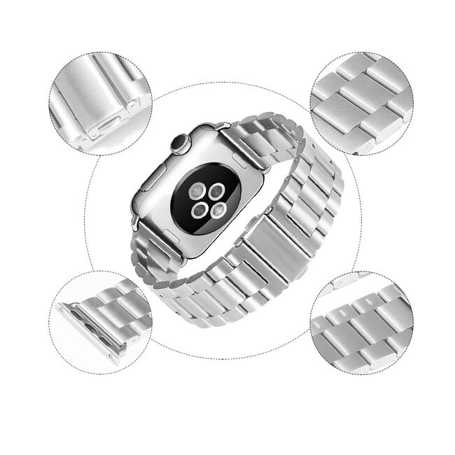 Curea Techsuit - Watchband (W036) - Apple Watch 1/2/3/4/5/6/7/8/9/SE/SE 2/Ultra/Ultra 2 (42/44/45/49mm) - Silver