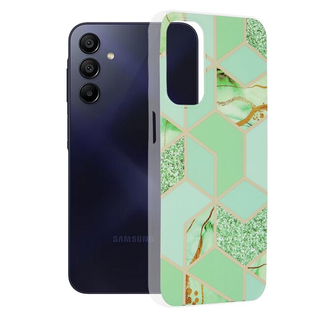 Husa Samsung Galaxy A15 Techsuit Marble, Green Hex