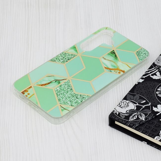 Husa Samsung Galaxy S24 Plus Techsuit Marble, Green Hex