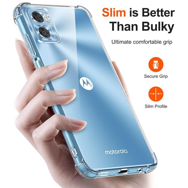 Husa Motorola Moto E22 / E22i Shockproof Clear Silicone, transparenta