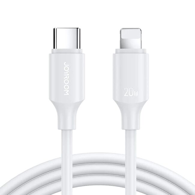 Cablu de incarcare rapida fast charge iPhone Usb C - Lightning, transfer date si incarcare JoyRoom, 20W, 2m, alb, S-CL020A9