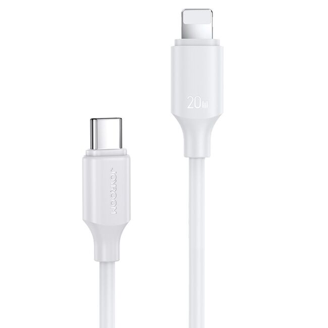 Cablu de incarcare rapida fast charge iPhone Usb C - Lightning, transfer date si incarcare JoyRoom, 20W, 2m, alb, S-CL020A9