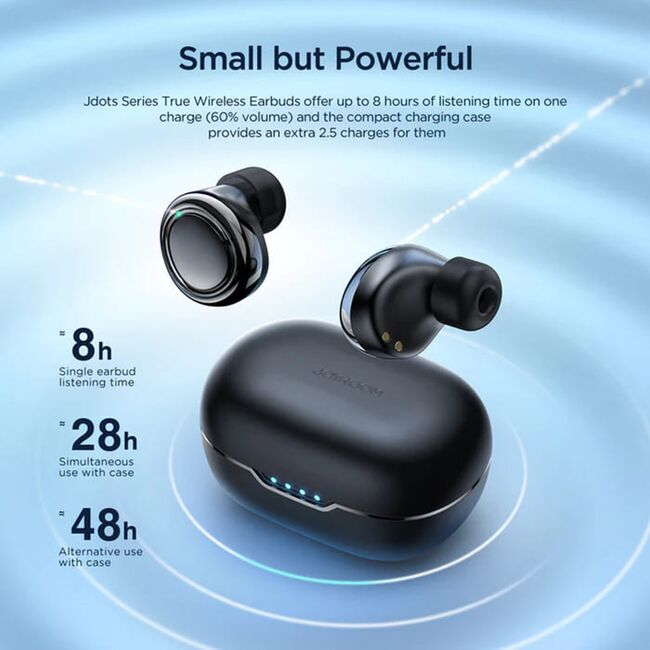 Casti in-ear Bluetooth, earbuds JoyRoom, TWS, IPX4, negru, JR-DB1