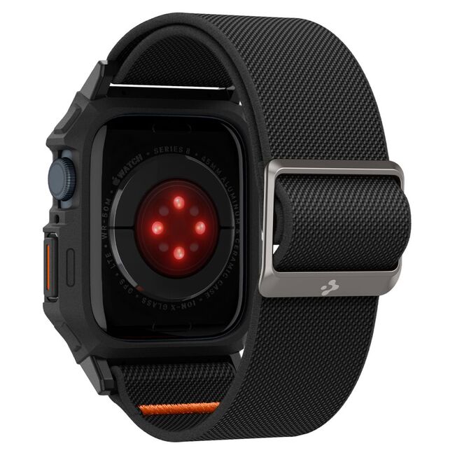 [Pachet husa + curea] Apple Watch 4 / 5 / 6 / se / se 2 / 7 / 8 / 9 (44 / 45mm) Spigen Lite Fit "Pro", negru