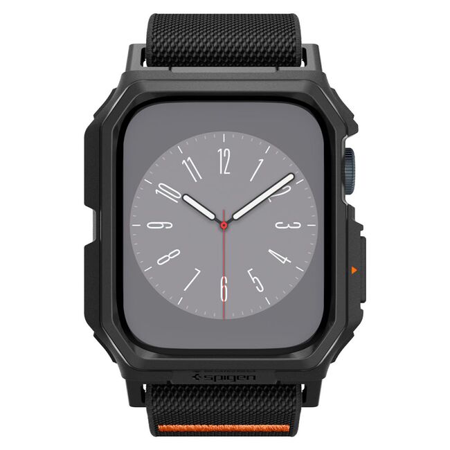 [Pachet husa + curea] Apple Watch 4 / 5 / 6 / se / se 2 / 7 / 8 / 9 (44 / 45mm) Spigen Lite Fit "Pro", negru