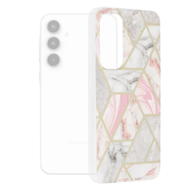 Husa Samsung Galaxy A35 5G Techsuit Marble, Pink Hex