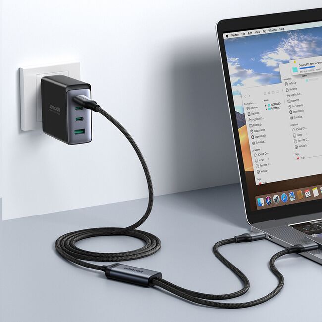 Cablu 2 in 1 USB Type-C la 2x USB-C, Fast Charging, 100W, 1.5m, negru, SA21-1T2