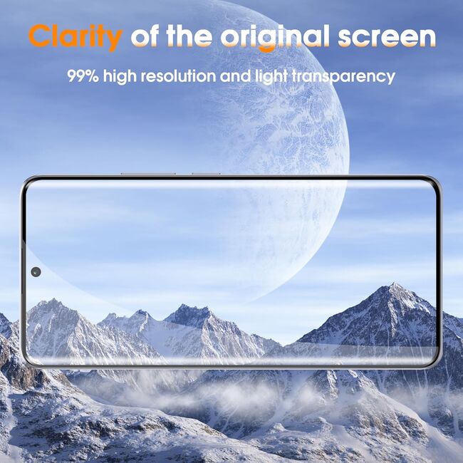 Folie din sticla pentru Xiaomi Redmi Note 13 Pro Plus 5G, full-face Tempered Glass 3D Curved Screen, margini negre