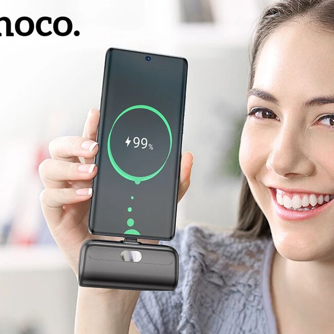 Power bank USB-C 5000mAh Hoco J116, alb