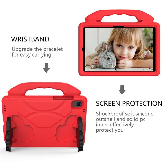 Husa pentru Samsung Galaxy Tab A9+ Plus 11 inch Shockproof de tip stand, rosu