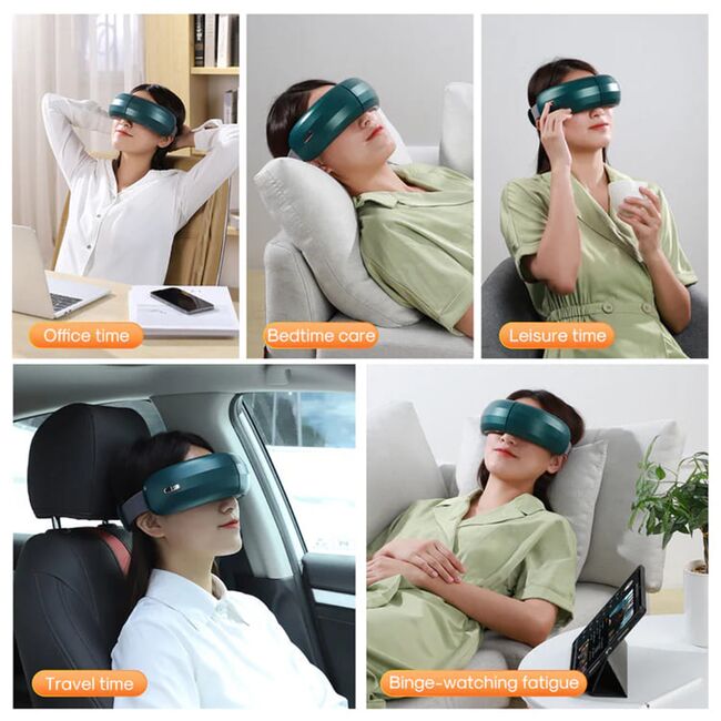Aparat masaj pentru cap / ochi JoyRoom M3, 1200mAh, 3 moduri, verde deschis