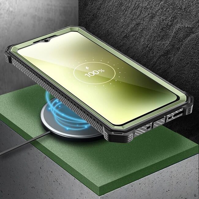 Pachet 360: Husa cu folie integrata pentru Samsung Galaxy S23 FE I-Blason Armorbox, verde