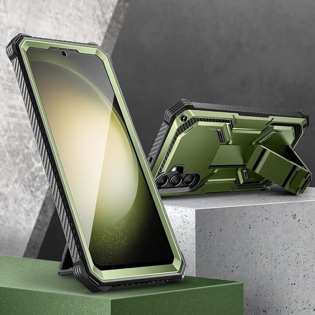 Pachet 360: Husa cu folie integrata pentru Samsung Galaxy S23 FE I-Blason Armorbox, verde