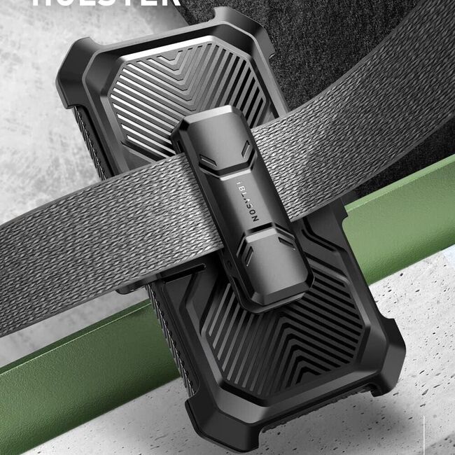 Pachet 360: Husa cu folie integrata pentru Samsung Galaxy S23 FE I-Blason Armorbox, verde
