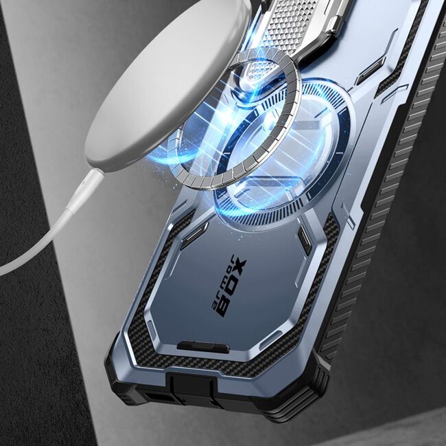 Pachet 360: Husa cu folie integrata pentru Samsung Galaxy S24 I-Blason Armorbox MagSafe, tilt
