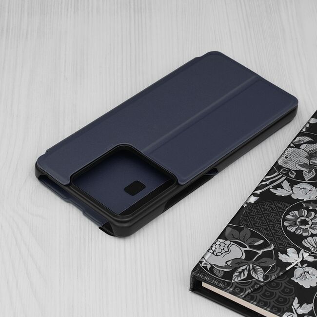 Husa Xiaomi Redmi Note 13 5G Eco Leather View flip tip carte, dark blue