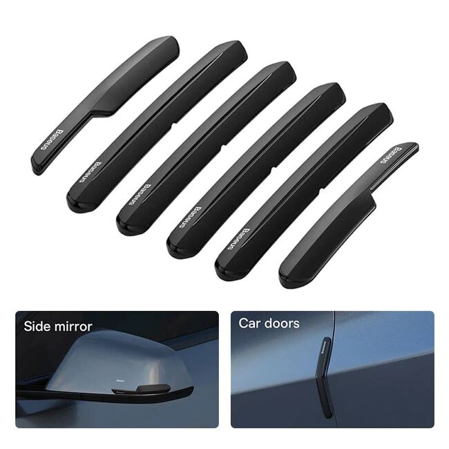 [Set 6x] Protectie usa auto Baseus pentru Tesla, transparent, C12051300111-00