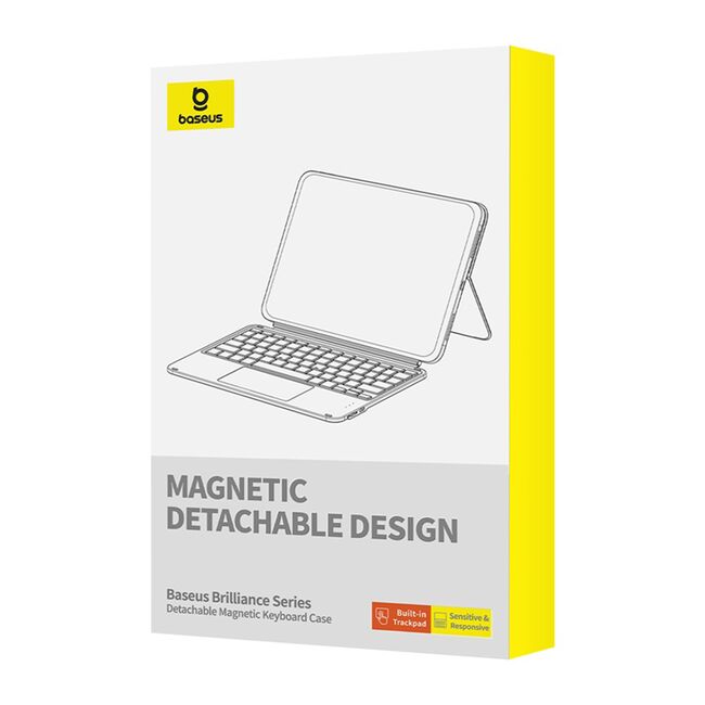 Husa magnetica cu tastatura iPad 11 2025, iPad 10 2022 Baseus Brilliance Detachable, negru