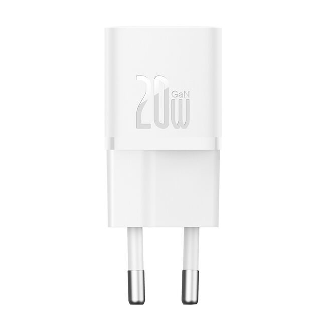 Incarcator priza Baseus - wall charger (p10110900213-01) - gan, type-c, 20w, cu cablu type-c la type-c, 100w, 1m - moon white