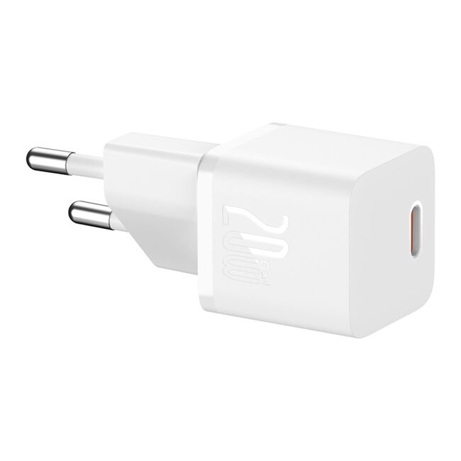 Incarcator priza Baseus - wall charger (p10110900213-01) - gan, type-c, 20w, cu cablu type-c la type-c, 100w, 1m - moon white