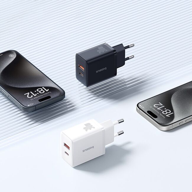 Incarcator priza Baseus - wall charger (p10111404113-00) - usb, type-c, fast charge 30w - cluster black