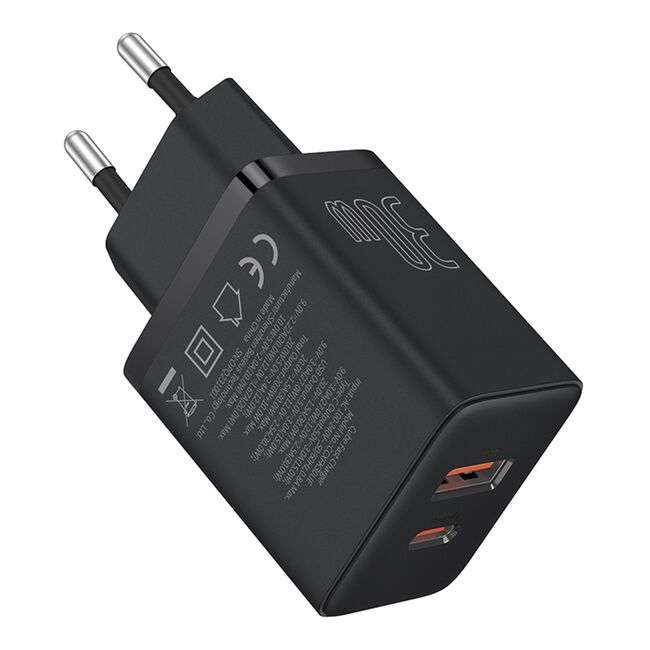 Incarcator priza Baseus - wall charger (p10111404113-00) - usb, type-c, fast charge 30w - cluster black
