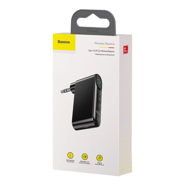 Transmitator Bluetooth, Bluetooth 5.0, Aux, 50Hz-20kHz, 145mAh Baseus, negru, BSBA-02
