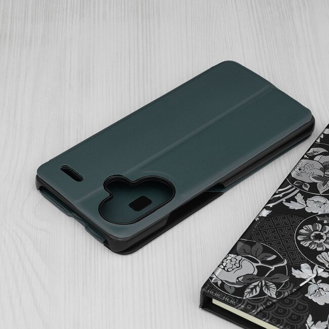 Husa Xiaomi Redmi Note 13 Pro+ Plus 5G Eco Leather View flip tip carte, dark green