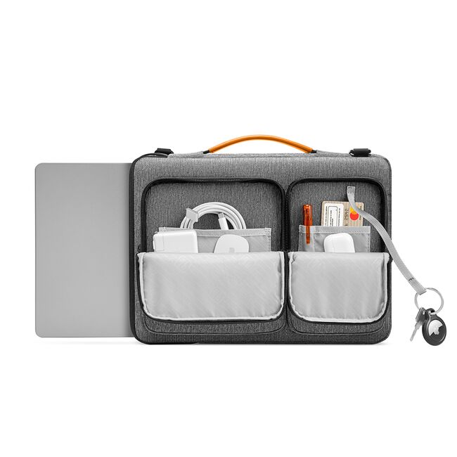 Servieta, geanta laptop 14" business Tomtoc cu buzunare laterale si curea de umar, space grey, A42D3G3
