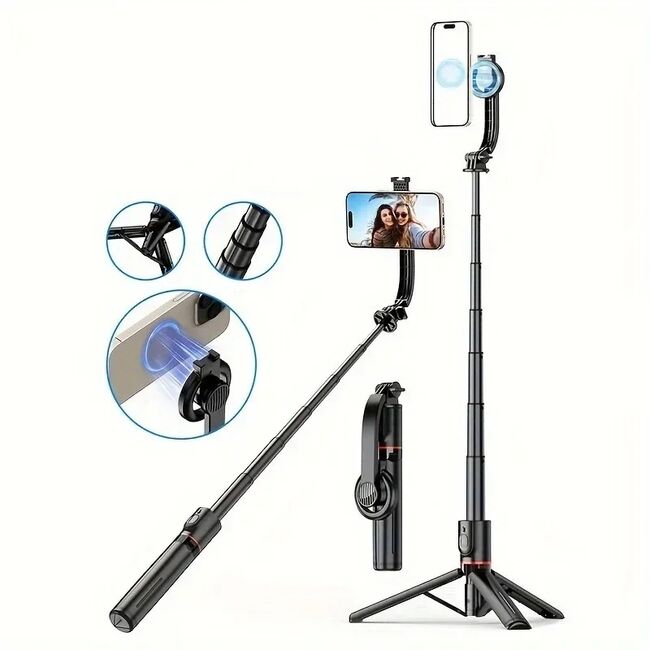 Tripod selfie stick cu telecomanda Yesido SF19, negru