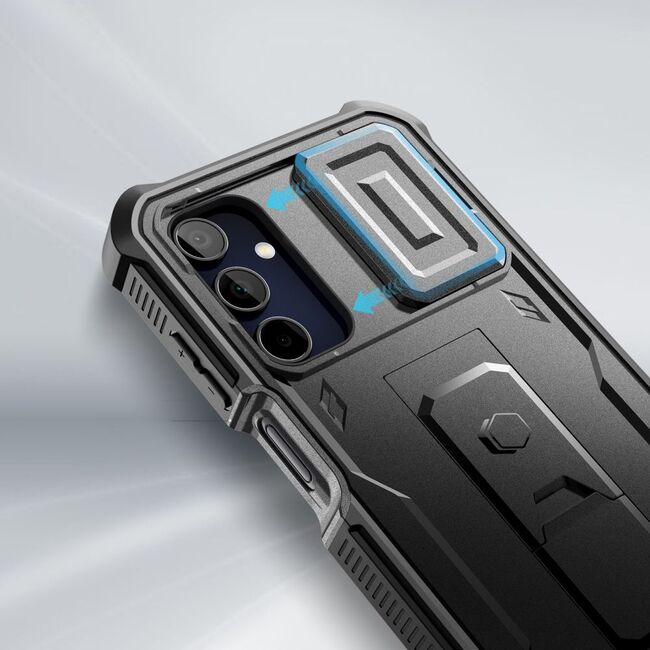 Pachet 360: Husa cu folie integrata Samsung Galaxy A15 KEVLAR PRO360 (fata spate), negru