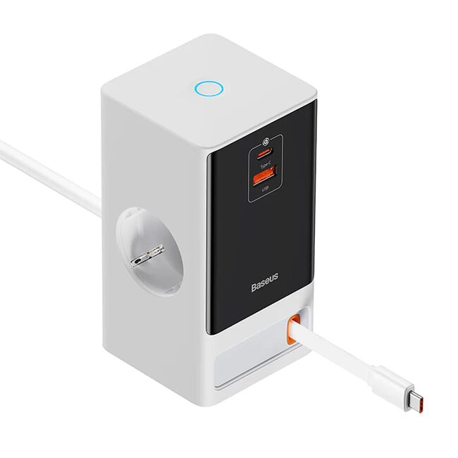 Prelungitor priza Shuko 65W USB, 2xType-C Baseus, PSLR000602