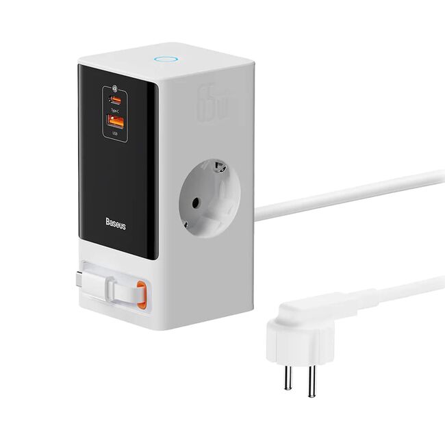 Prelungitor priza Shuko 65W USB, 2xType-C Baseus, PSLR000602