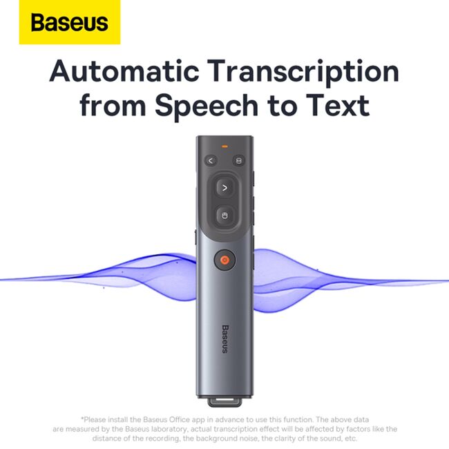 Telecomanda prezentari cu laser pointer lumina rosie, Smart Voice Assistant, Baseus WKCD020013