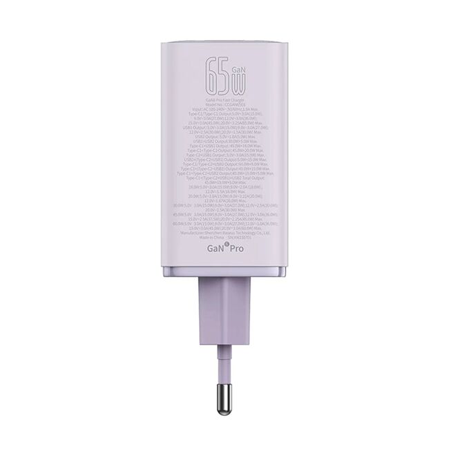 Incarcator priza GaN 2x USB, 2x Type-C, 65W, Baseus, 65W, P10162701533-00