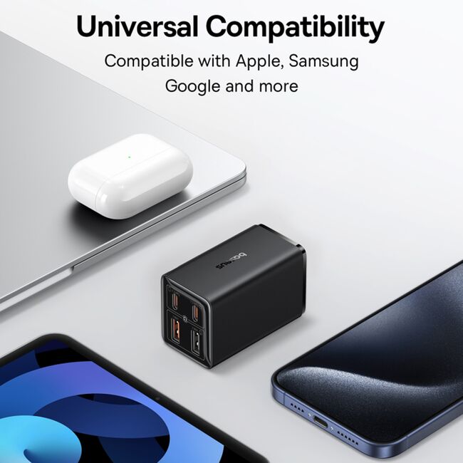 Incarcator priza US GaN6 USB, Type-C + cablu Type-C Baseus, 65W, P10162702113-00
