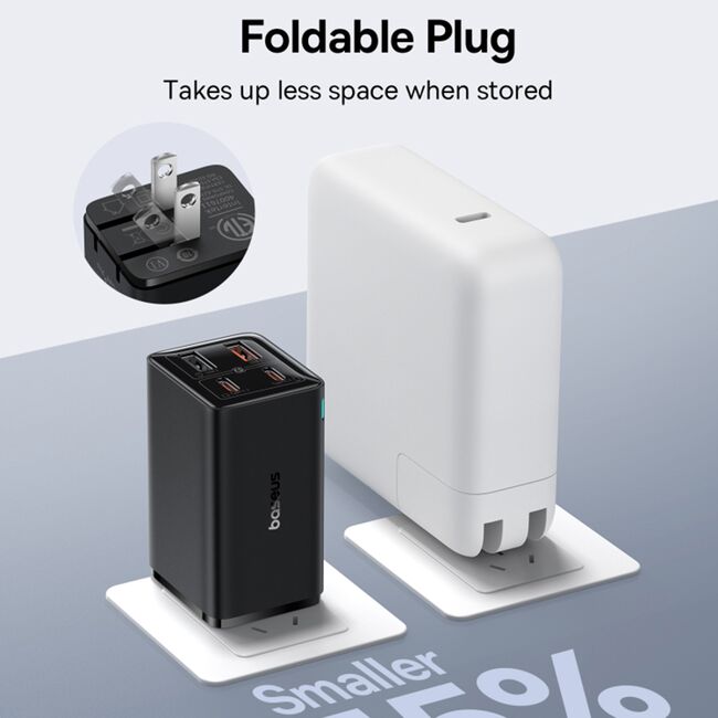 Incarcator priza US GaN6 USB, Type-C + cablu Type-C Baseus, 65W, P10162702113-00