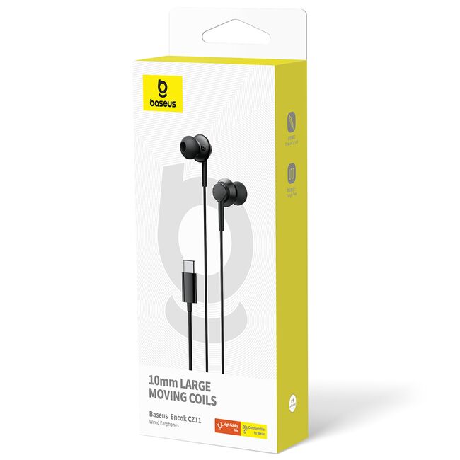 Casti audio in-ear cu fir Type-C Baseus Encok CZ11, negru