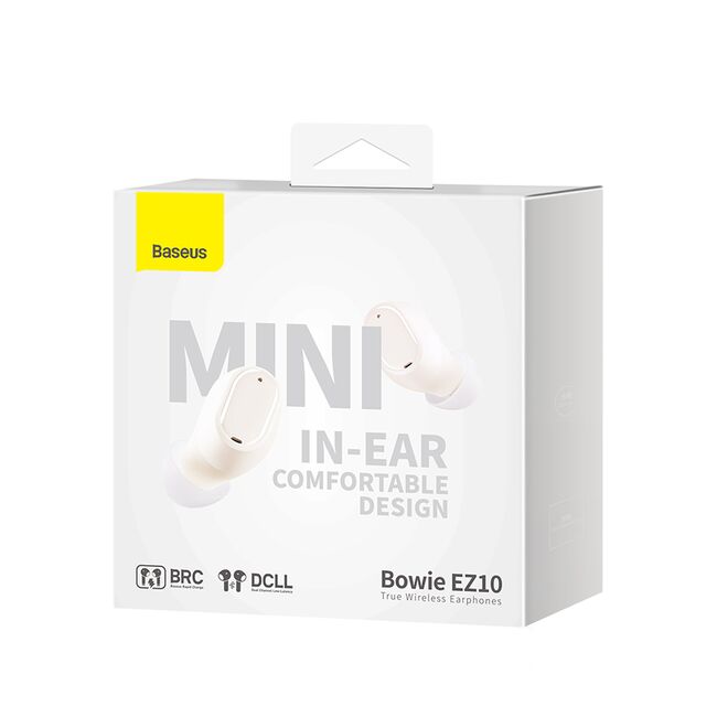 Casti Bluetooth in-ear TWS Baseus Bowie EZ10, alb