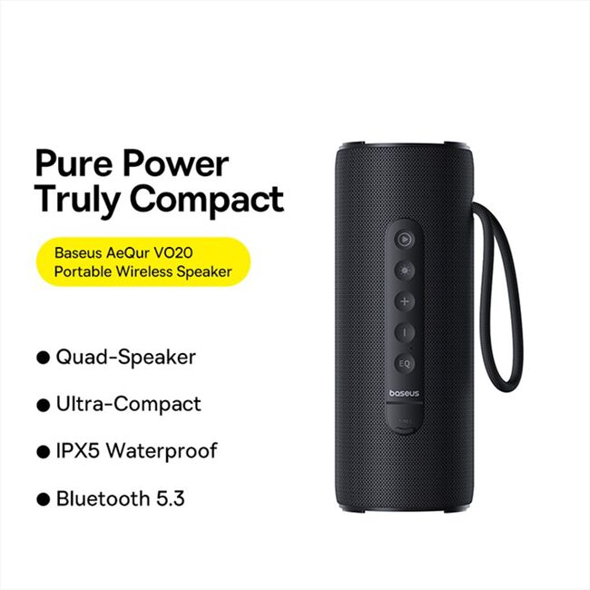 Boxa Bluetooth portabila RGB cu bass Baseus, A20067900117-00