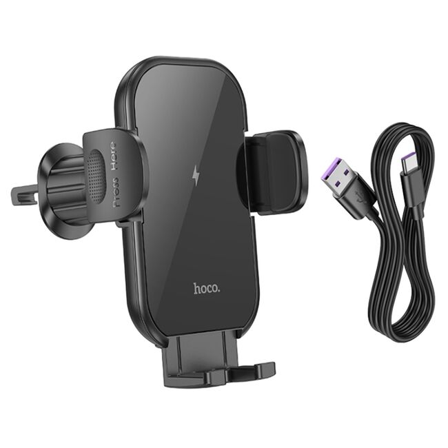 Suport telefon auto cu incarcare wireless Hoco HW4, 15W