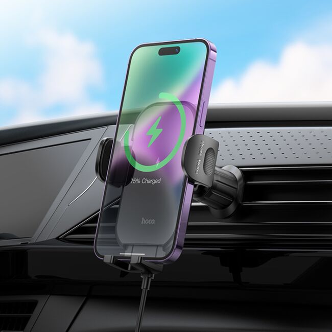 Suport telefon auto cu incarcare wireless Hoco HW4, 15W