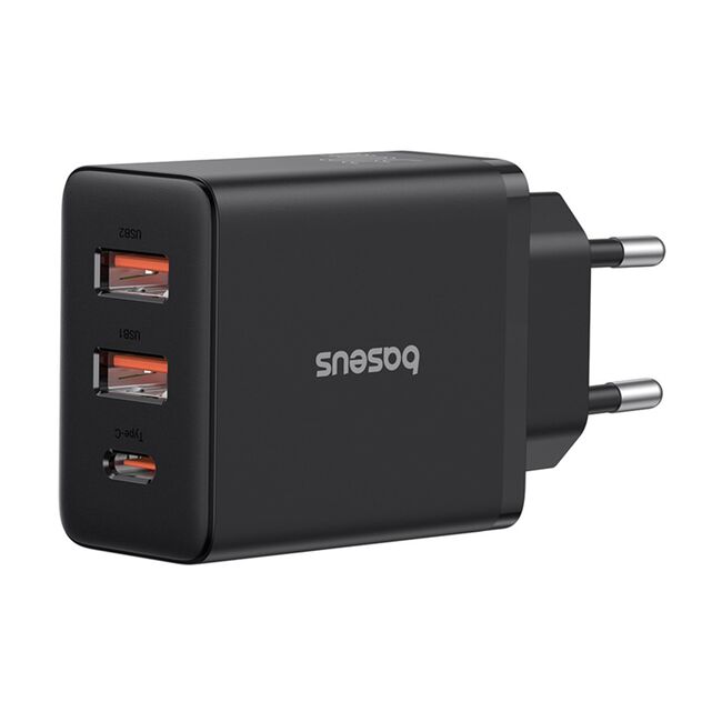 Incarcator GaN priza 2x USB, Type-C, Fast Charging, 30W Baseus, P10111402113-00
