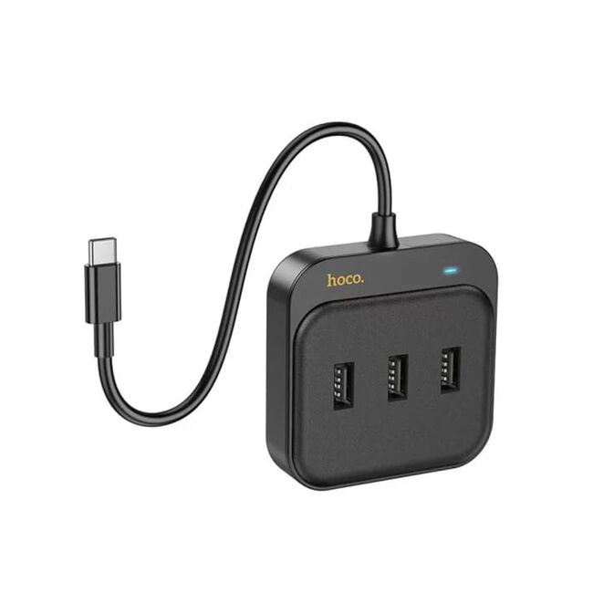 Adaptor Easy Link (HB35) - 4 in 1 Gigabit Ethernet, USB-C la 3x USB2.0 + RJ45, 0.2m, negru