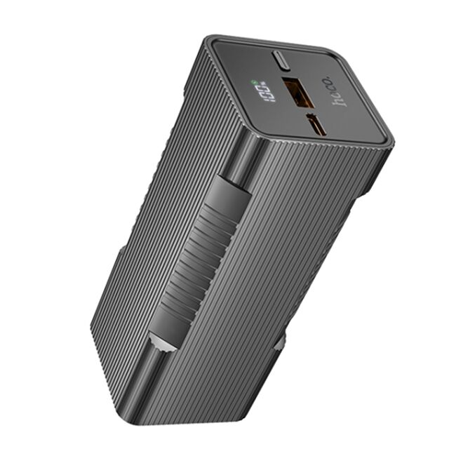 Lanterna LED cu acumulator extern, power bank USB, USB Type-C Hoco Q15, 10000mAh, 22.5W, negru